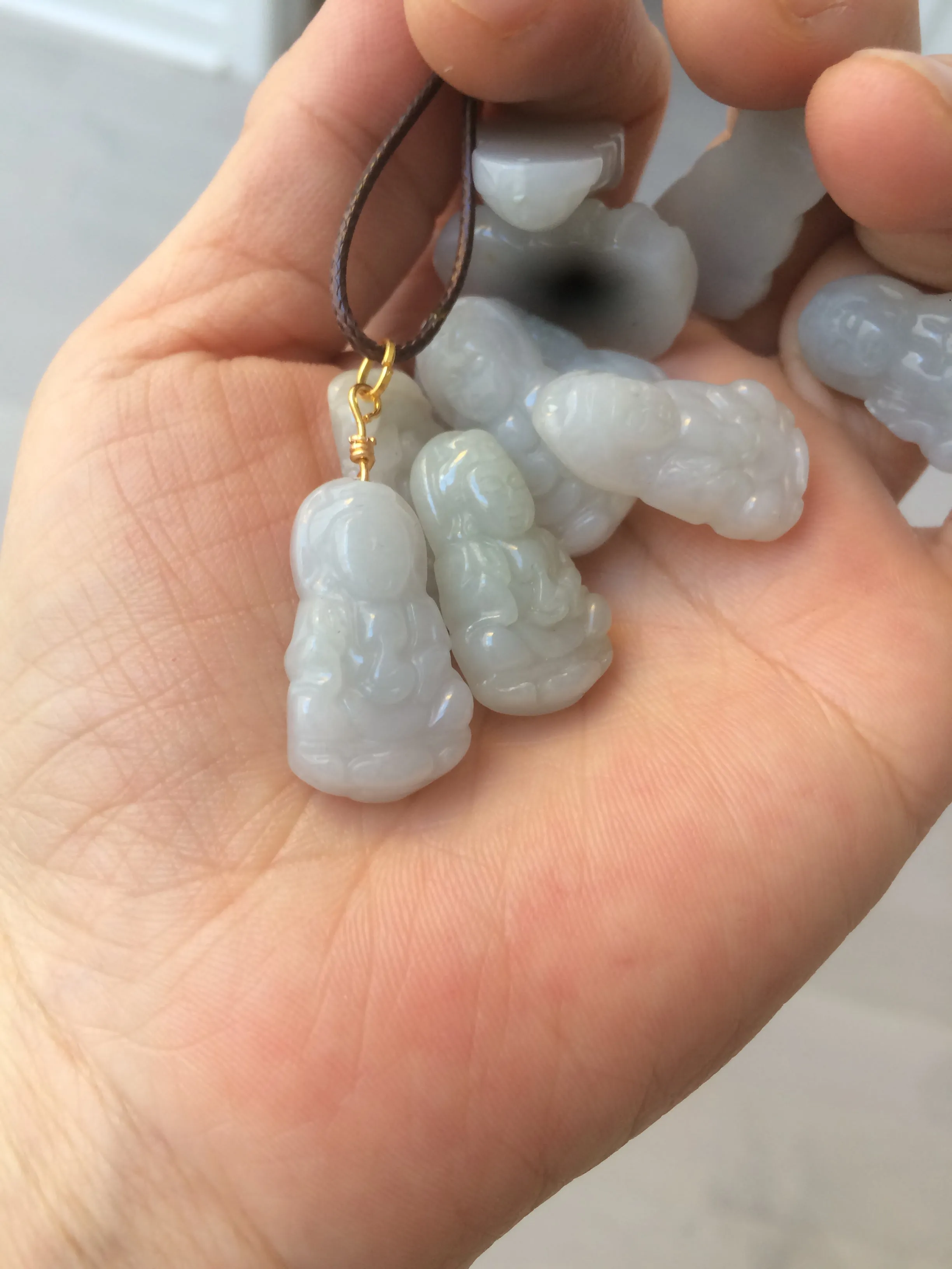 100% natural white grade A jadeite jade Guanyin pendants Z(Add on item, not sale individually.)