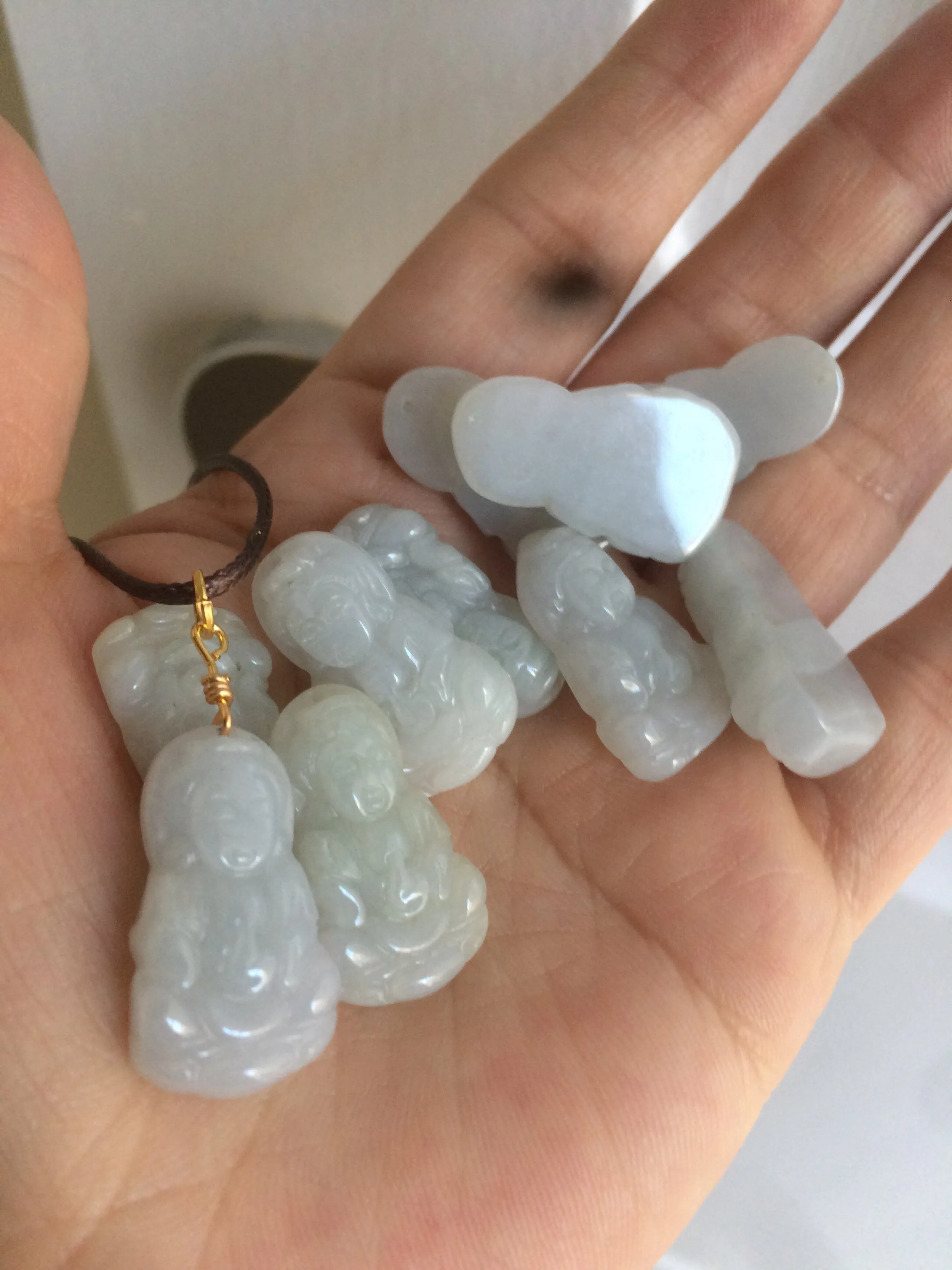 100% natural white grade A jadeite jade Guanyin pendants Z(Add on item, not sale individually.)
