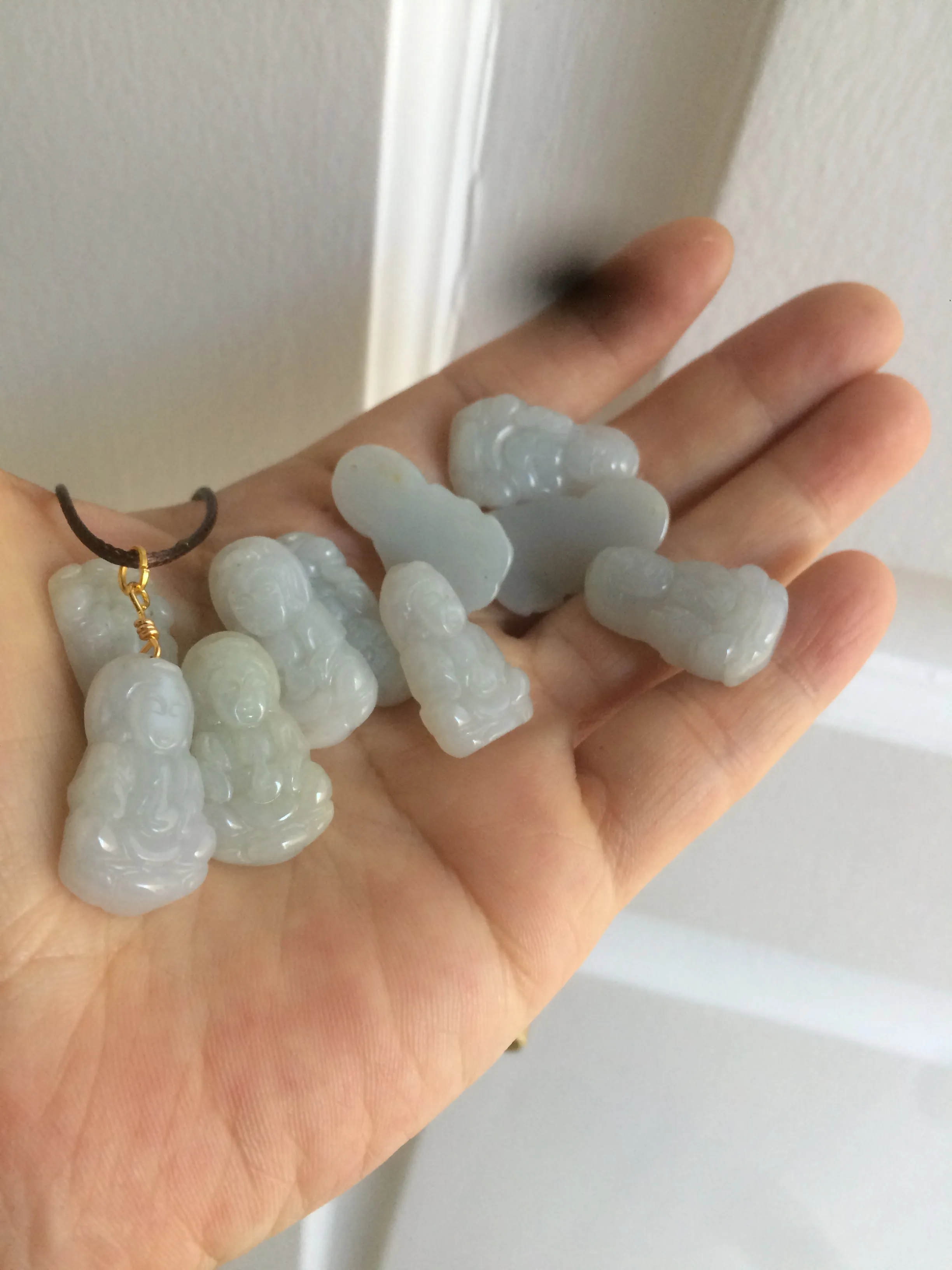 100% natural white grade A jadeite jade Guanyin pendants Z(Add on item, not sale individually.)