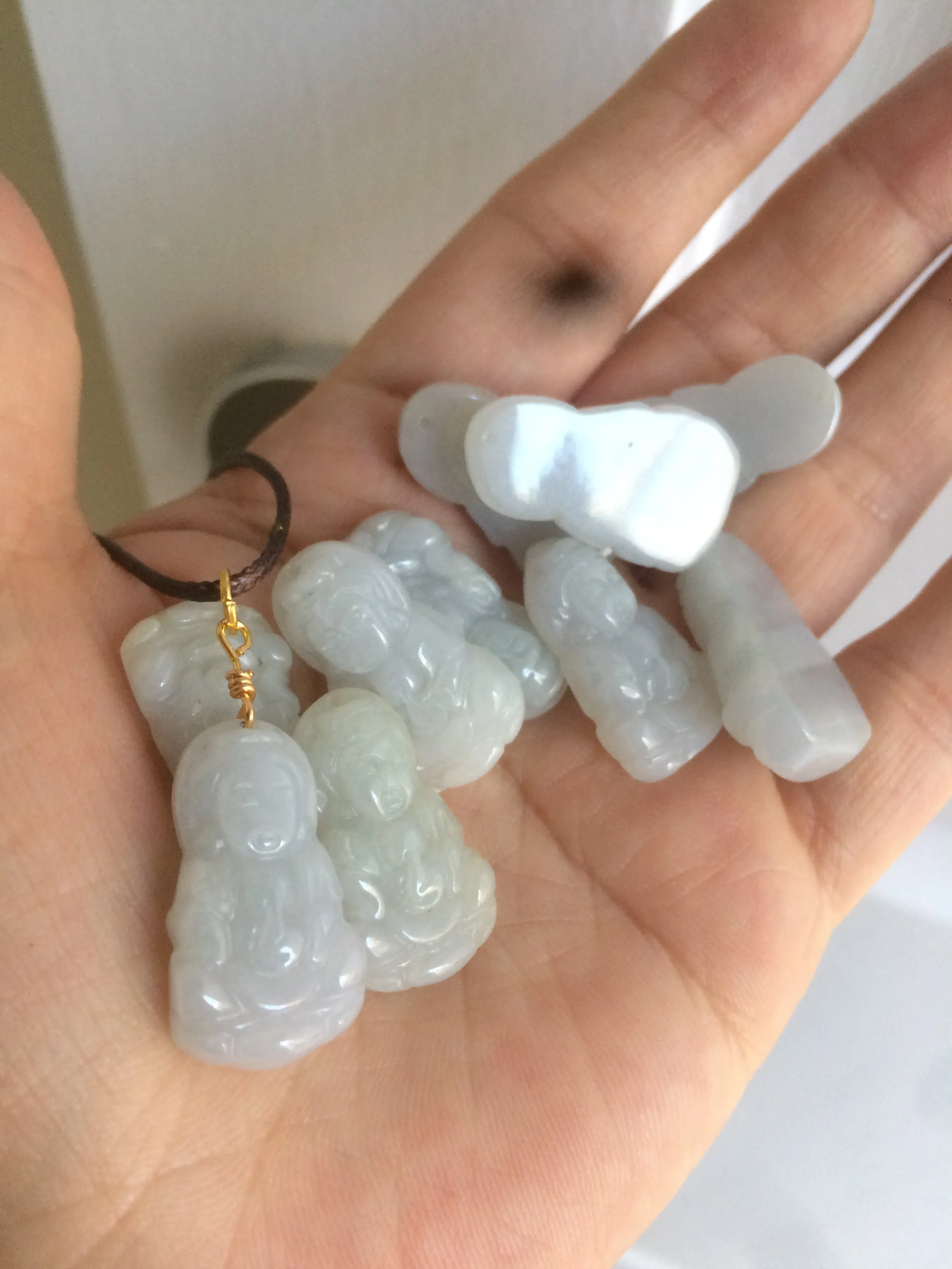 100% natural white grade A jadeite jade Guanyin pendants Z(Add on item, not sale individually.)
