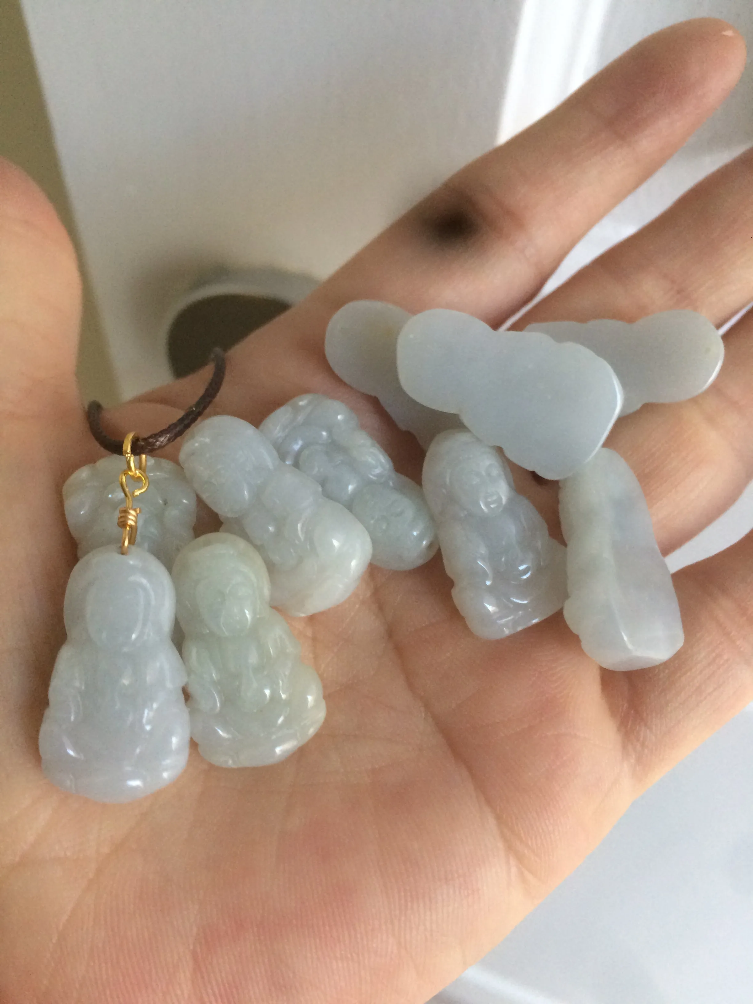 100% natural white grade A jadeite jade Guanyin pendants Z(Add on item, not sale individually.)