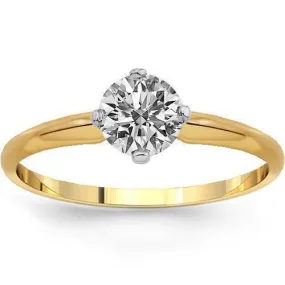 14K Solid Yellow Gold Diamond Solitaire Engagement Ring 1.42 Ctw