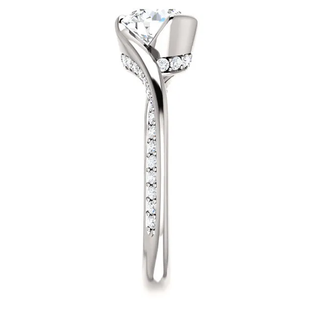 14K White Gold Round Engagement Ring 122063:235:P
