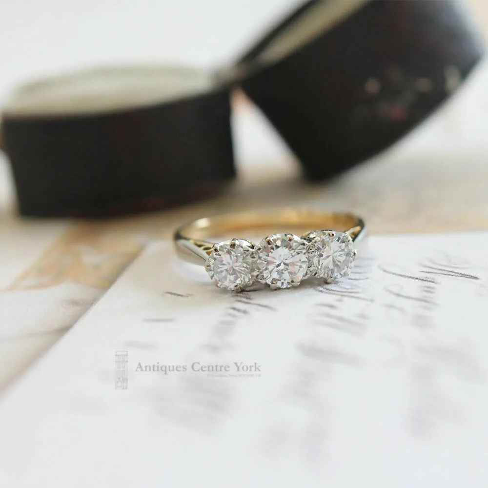 18ct & Platinum Diamond Three Stone Ring 1.00ct