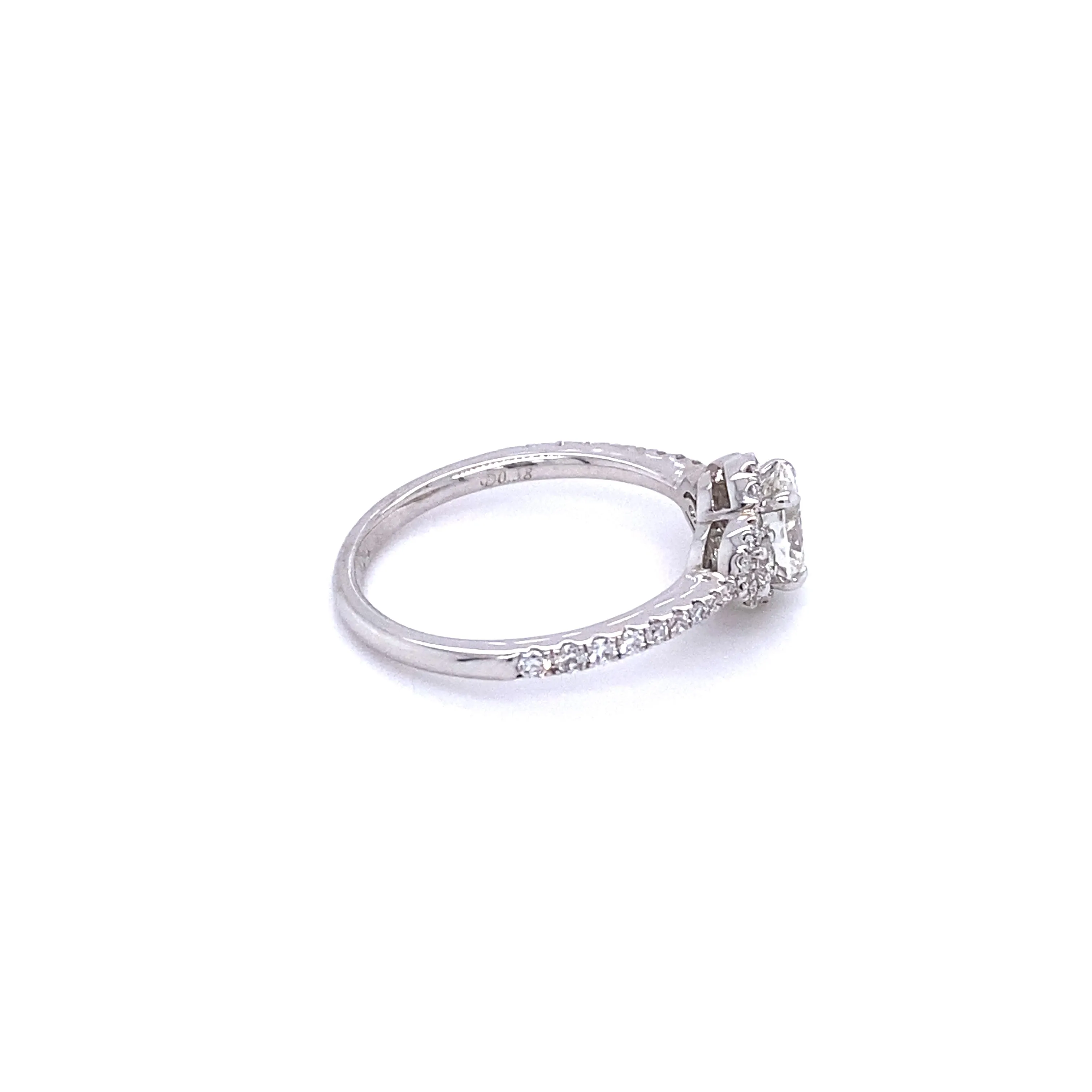 3-Stone F/VS Diamond Halo Ring