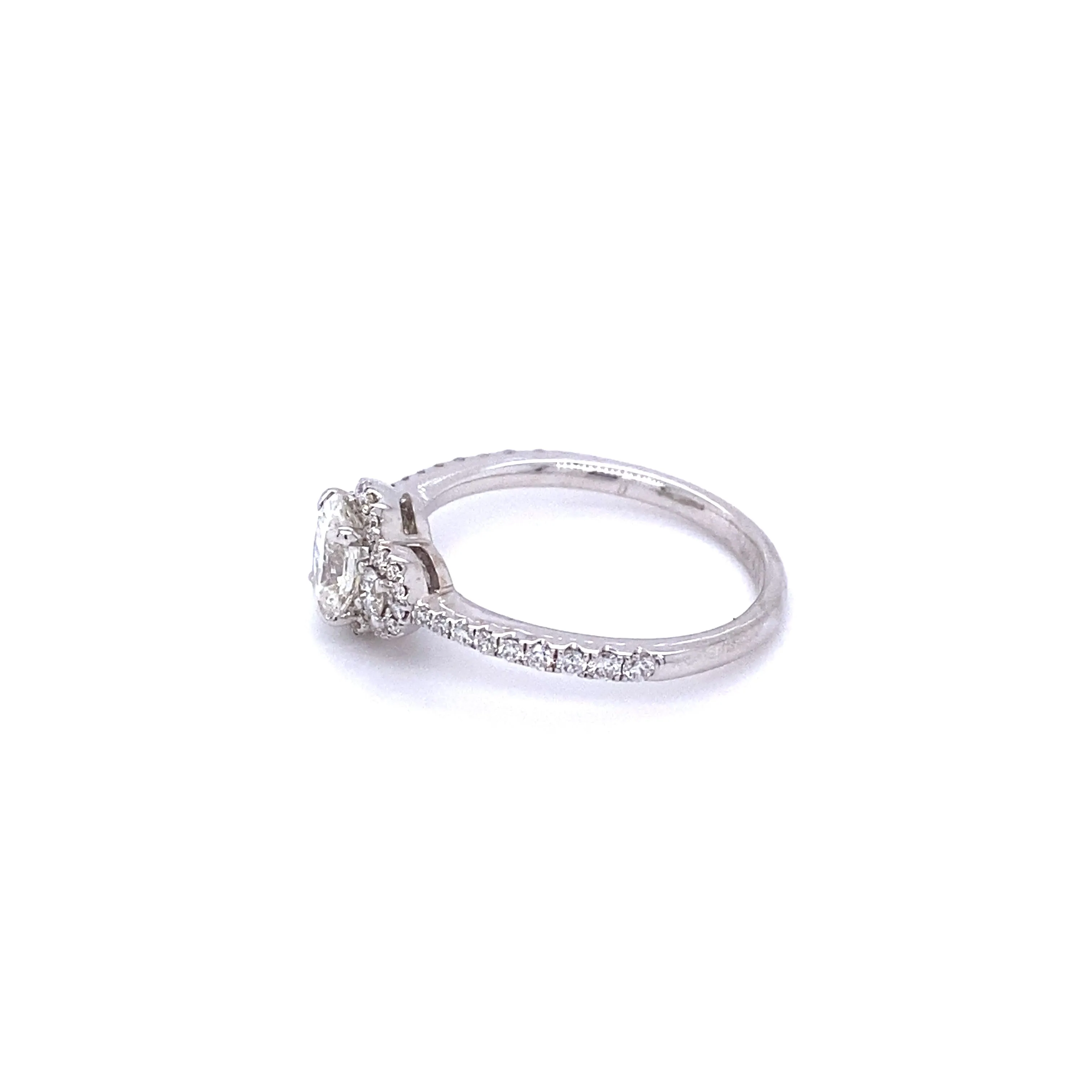 3-Stone F/VS Diamond Halo Ring