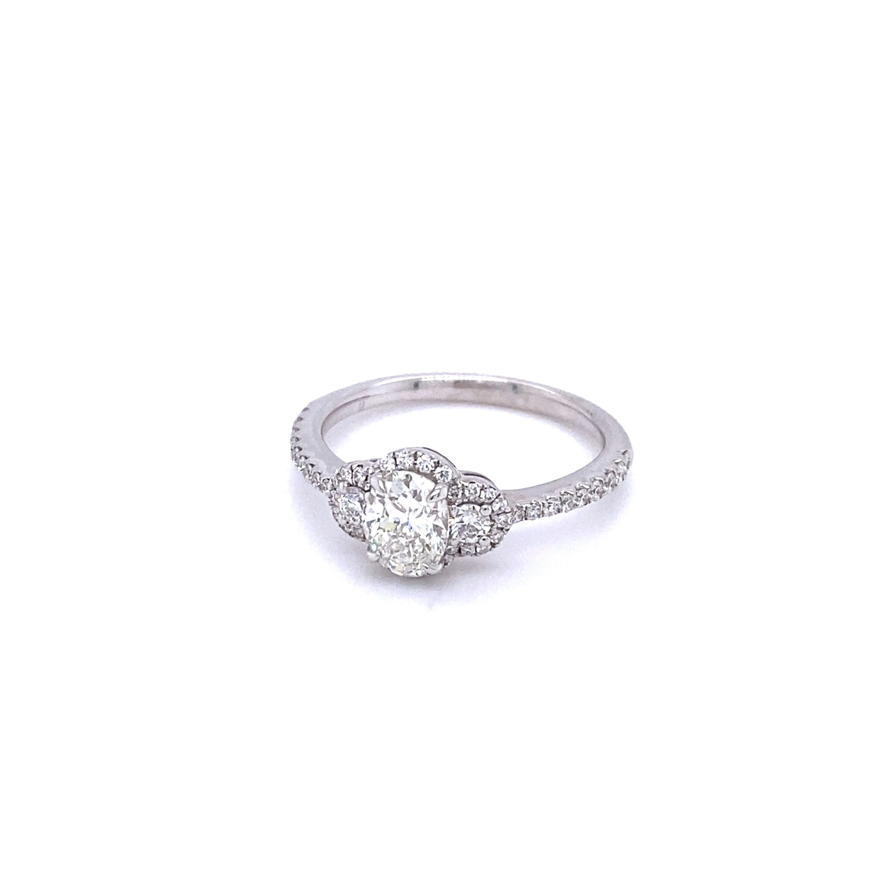 3-Stone F/VS Diamond Halo Ring