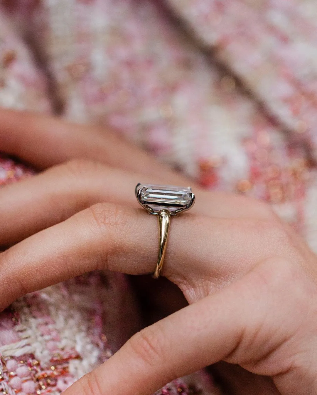 8.00Carat Emerald Cut Moissanite Engagement Ring