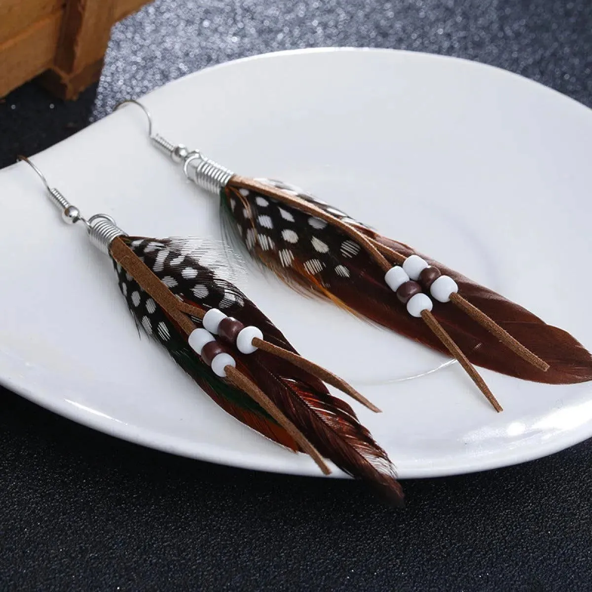 Adorning Yourself with Beaded Tassel Feather Drop Earrings