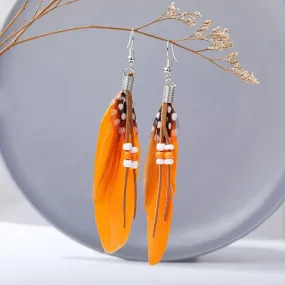 Adorning Yourself with Beaded Tassel Feather Drop Earrings