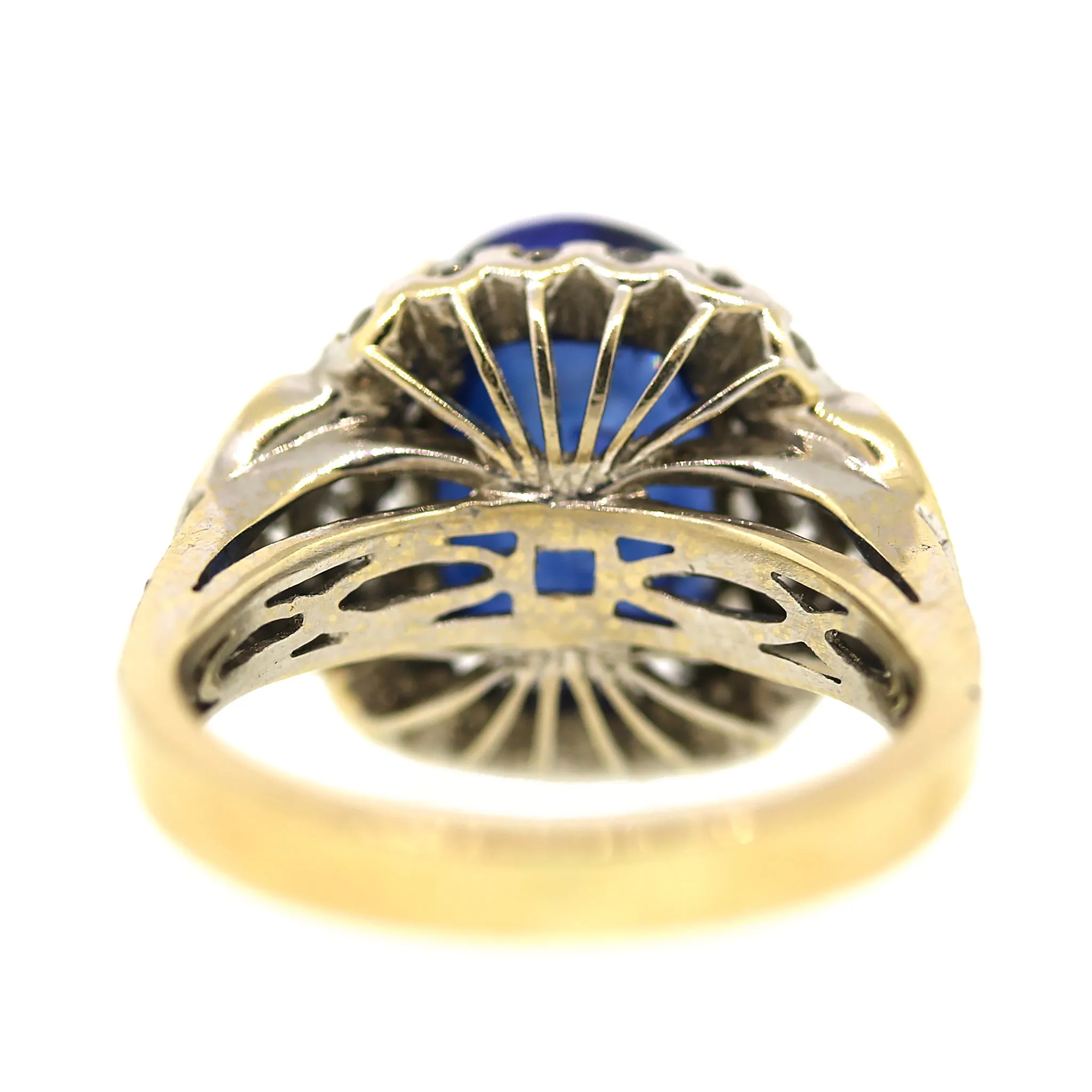 AGL Certified Blue Sapphire and Diamond Ring