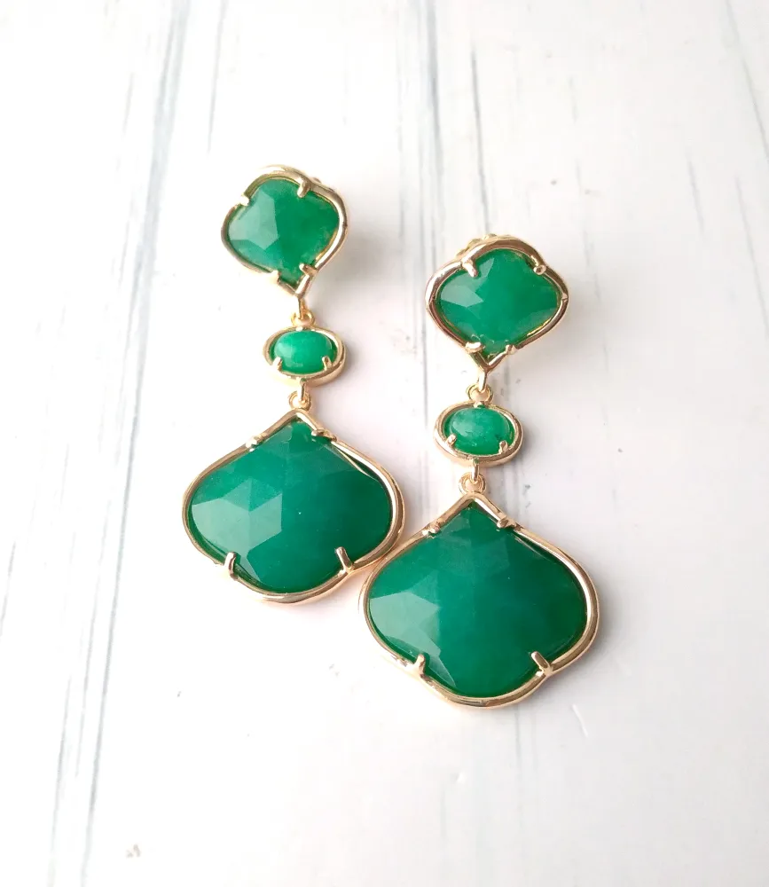 Alhambra Brass Stud Earrings