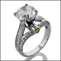 Anniversary 2.25 Ct Round Stone Tall Pave Set Cubic Zirconia Cz Ring