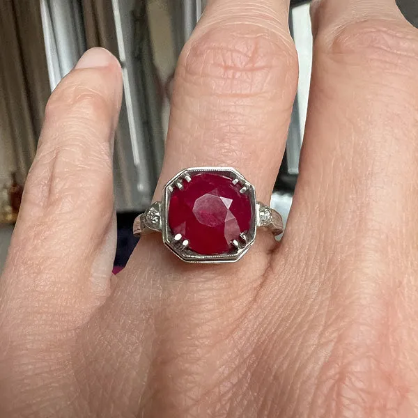 Art Deco Ruby Ring, 2.73ct. (no heat)