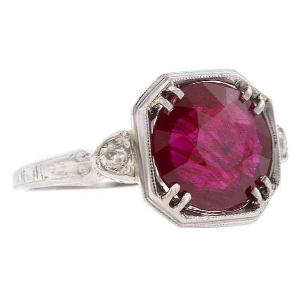 Art Deco Ruby Ring, 2.73ct. (no heat)