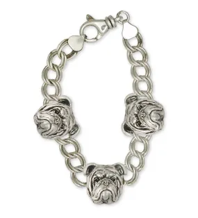 Bulldog Bracelet Jewelry Sterling Silver Handmade Dog Bracelet BD18-2B