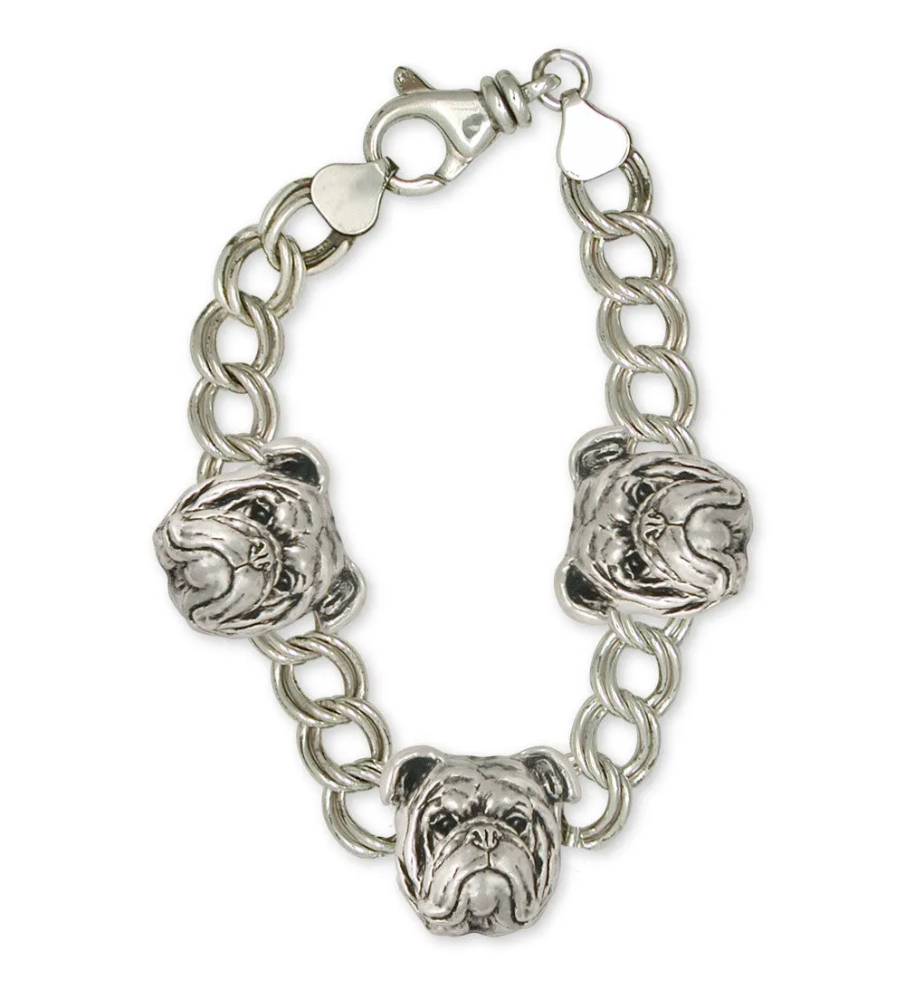 Bulldog Bracelet Jewelry Sterling Silver Handmade Dog Bracelet BD18-2B