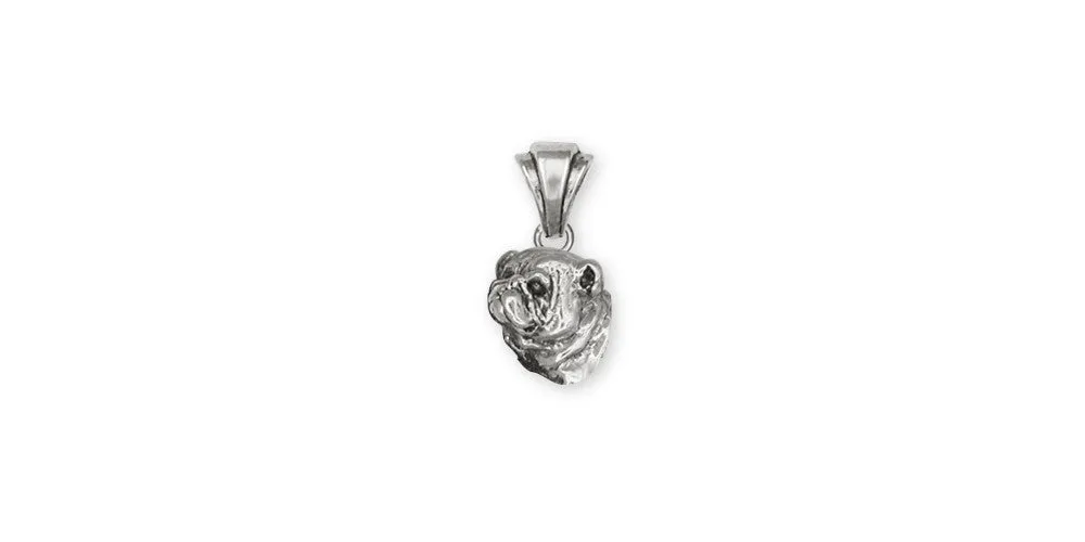 Bulldog Pendant Jewelry Sterling Silver Handmade Dog Pendant BD3H-P