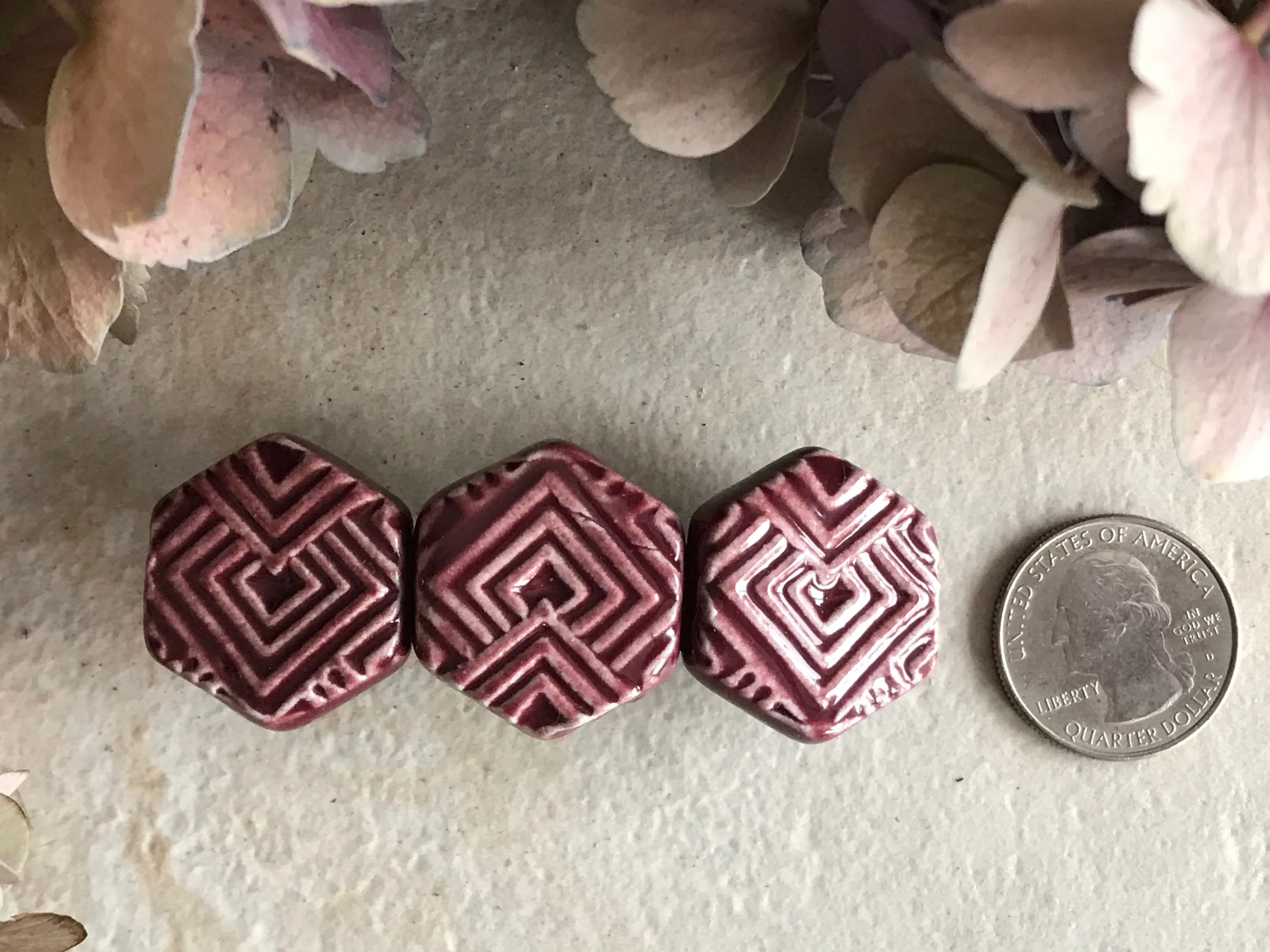 Burgundy Handmade Artisan Barrette - French Clip