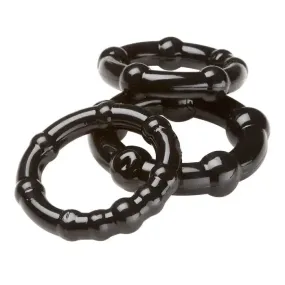 Cloud 9 Cockring Combo Beaded Black