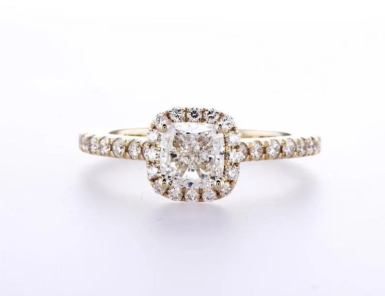 Cushion Cut Halo Engagement Ring (1.37Ctw)