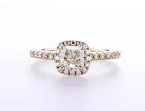 Cushion Cut Halo Engagement Ring (1.37Ctw)