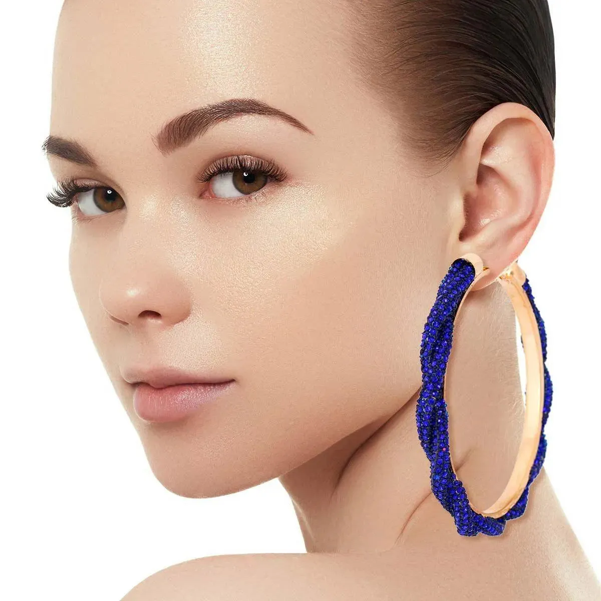 Dazzle Everyone: Blue Shimmer Hoop Earrings You Need Now!