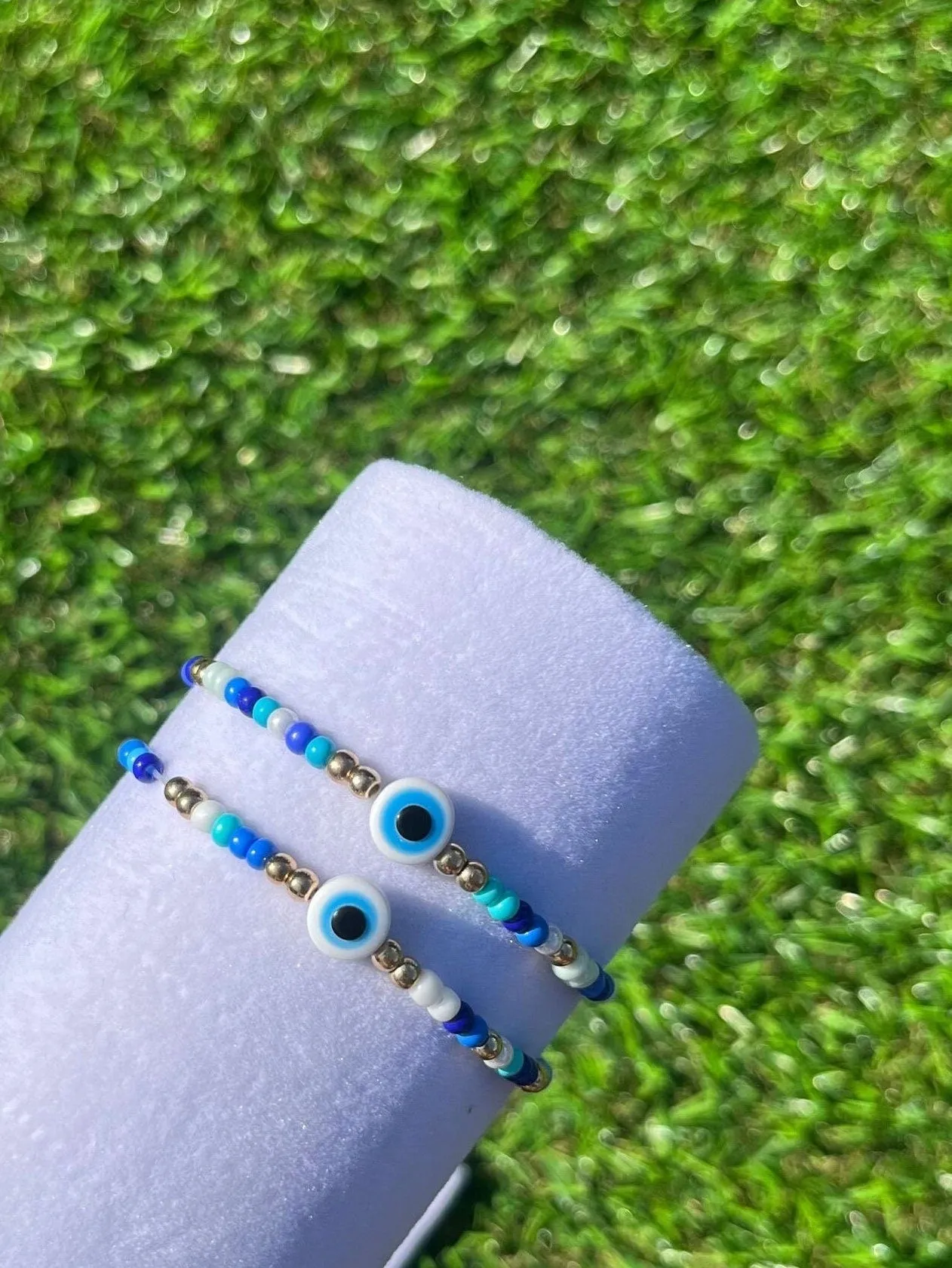 Evil eye seed bead bracelet!