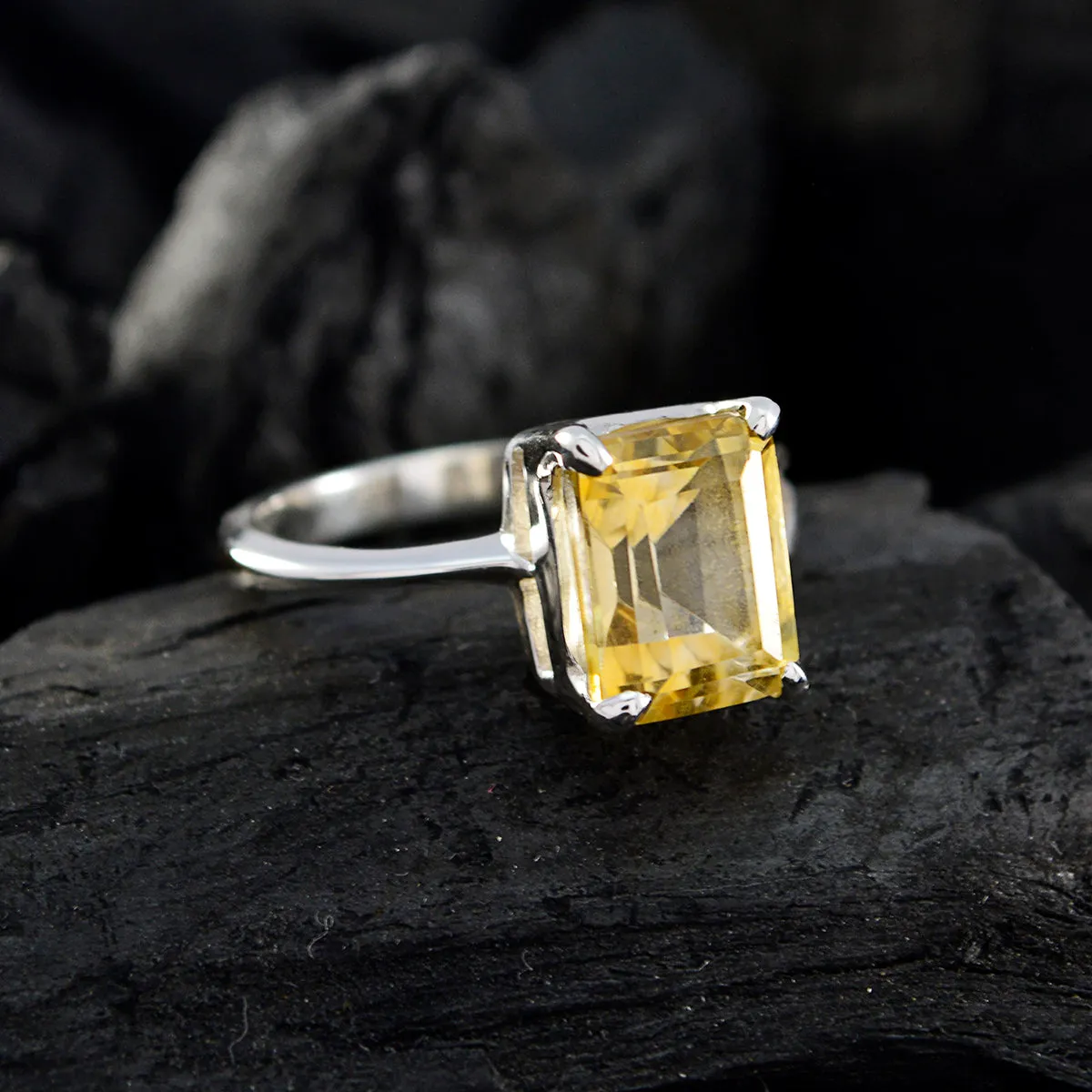 Flawless Gemstones Citrine Solid Silver Ring Stand Up Jewelry Boxes