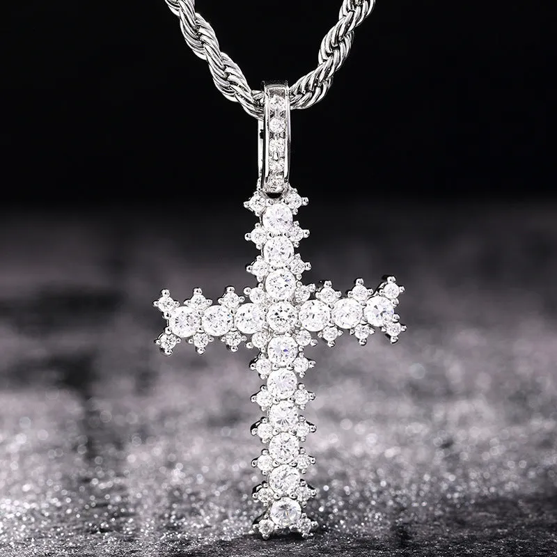Fully Iced Cross Pendant