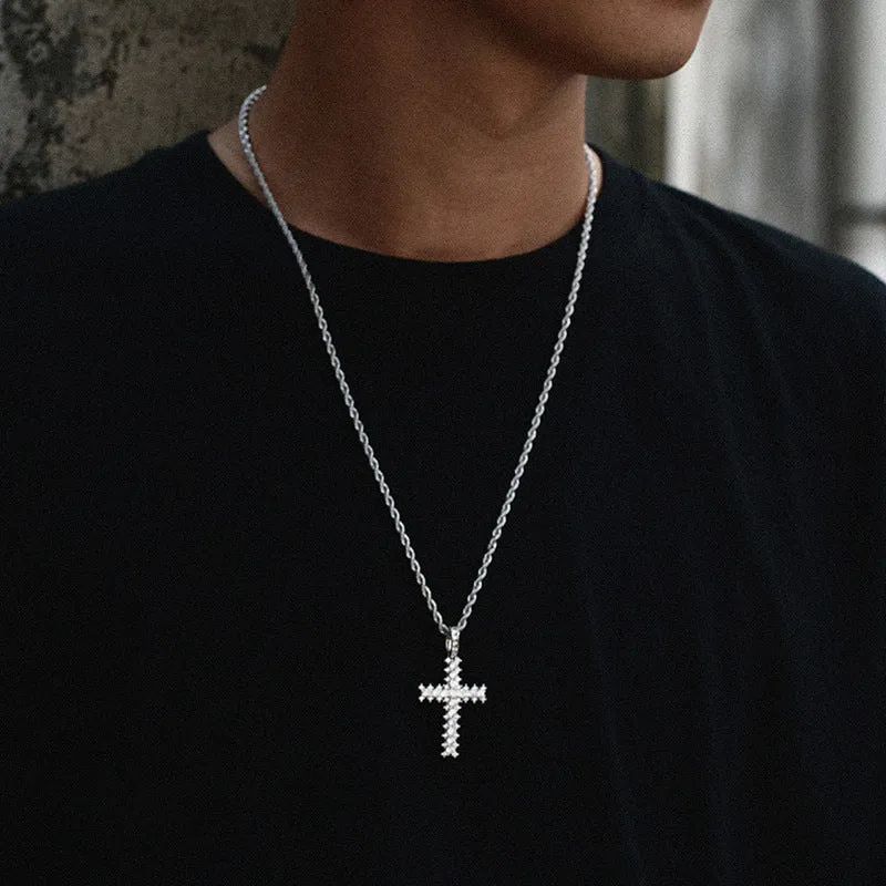 Fully Iced Cross Pendant