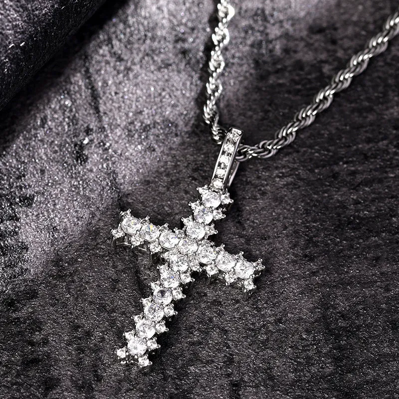 Fully Iced Cross Pendant