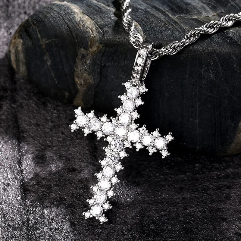 Fully Iced Cross Pendant
