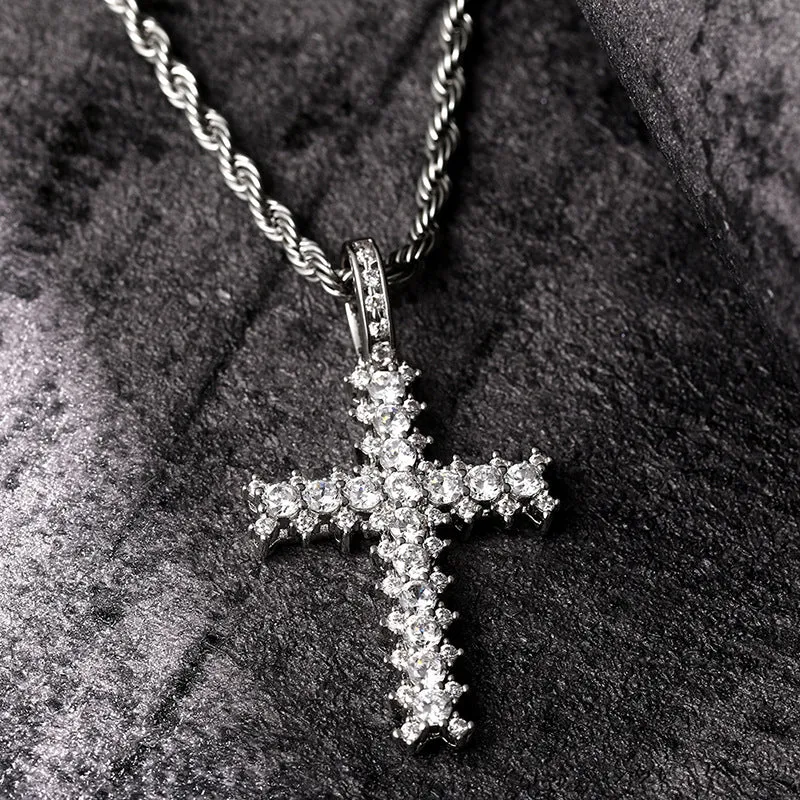Fully Iced Cross Pendant