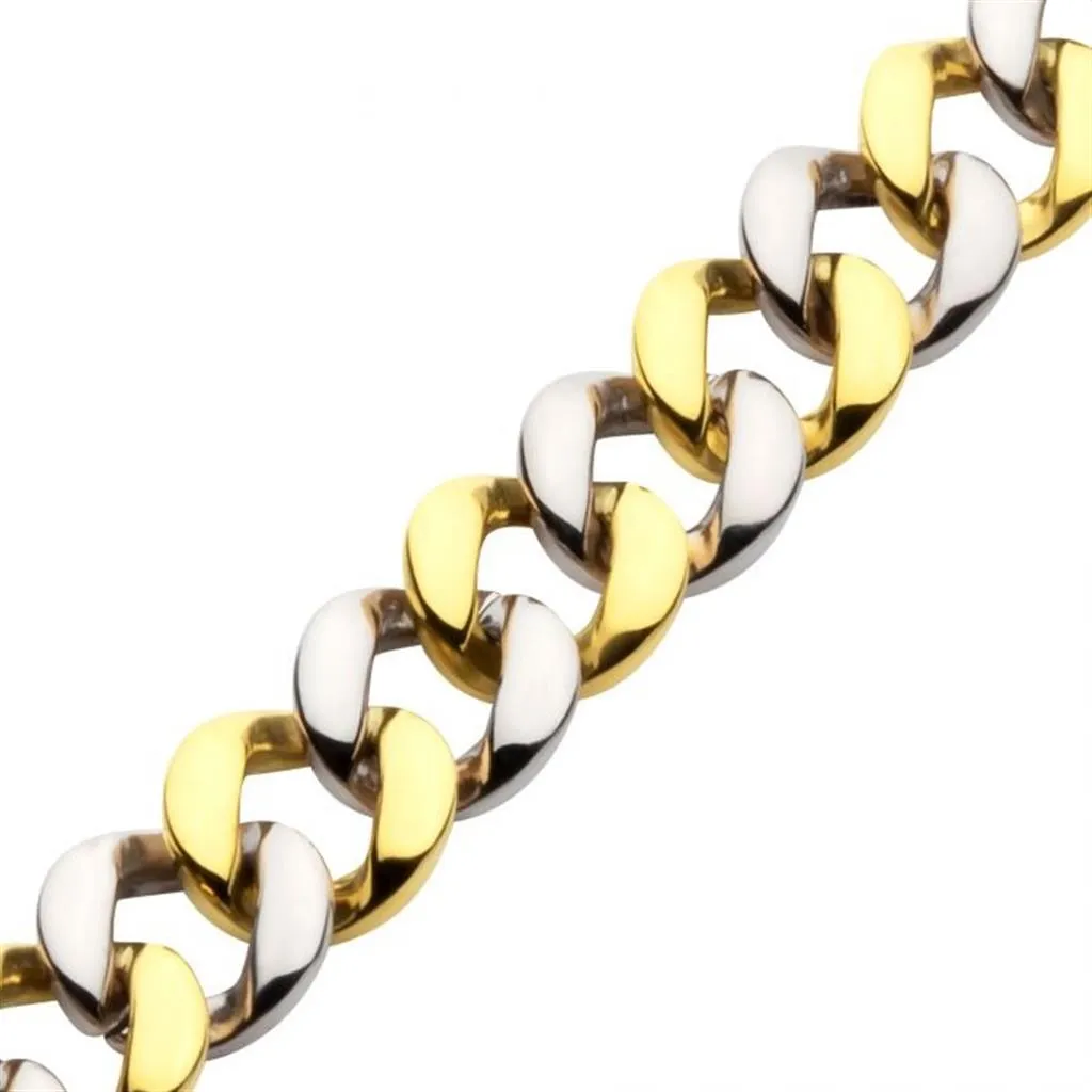 INOX Two-Tone Curb Chain Bracelet