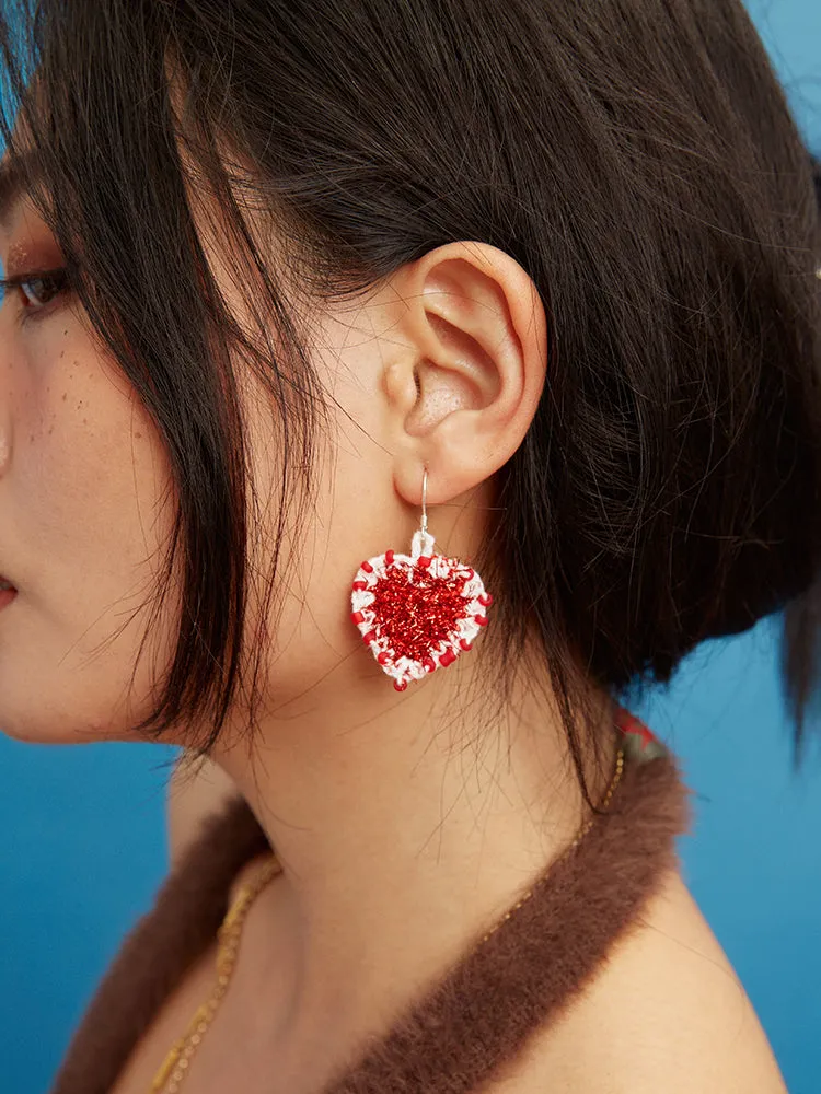 LB Hand Crochet Love Cute Ear Clip Earrings LOJL18