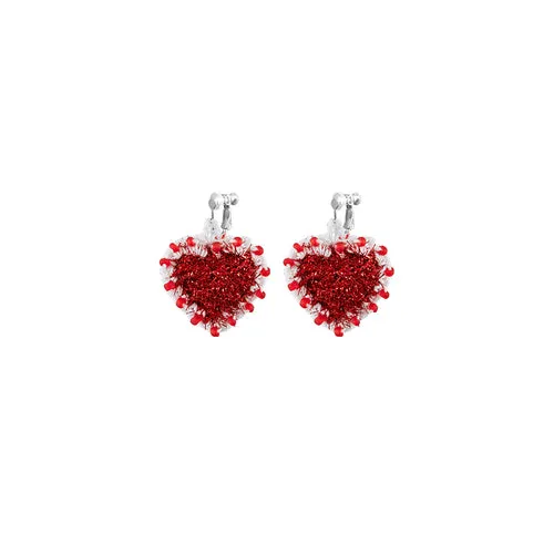 LB Hand Crochet Love Cute Ear Clip Earrings LOJL18