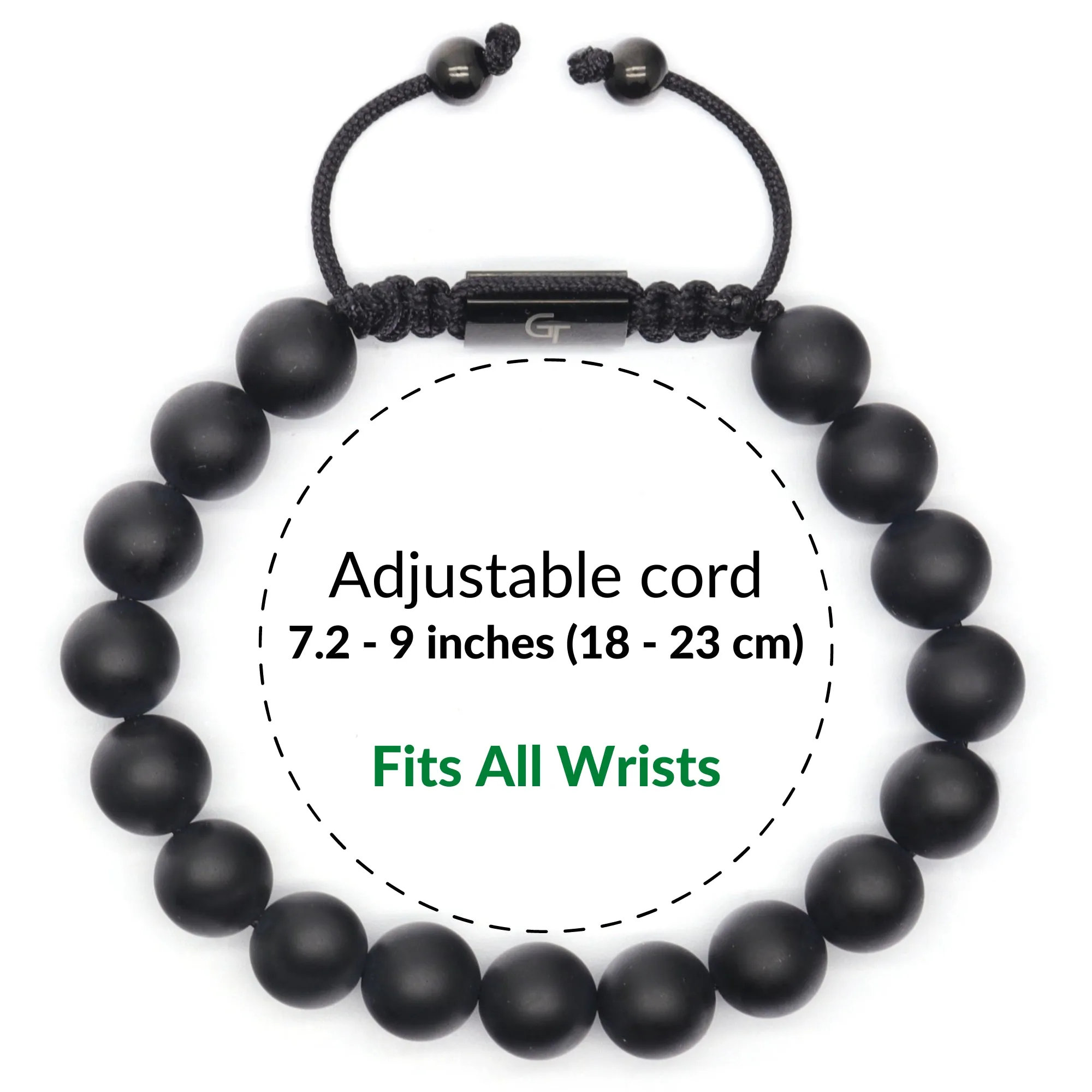 Men's MATTE ONYX Beaded Bracelet - One Size Fits All