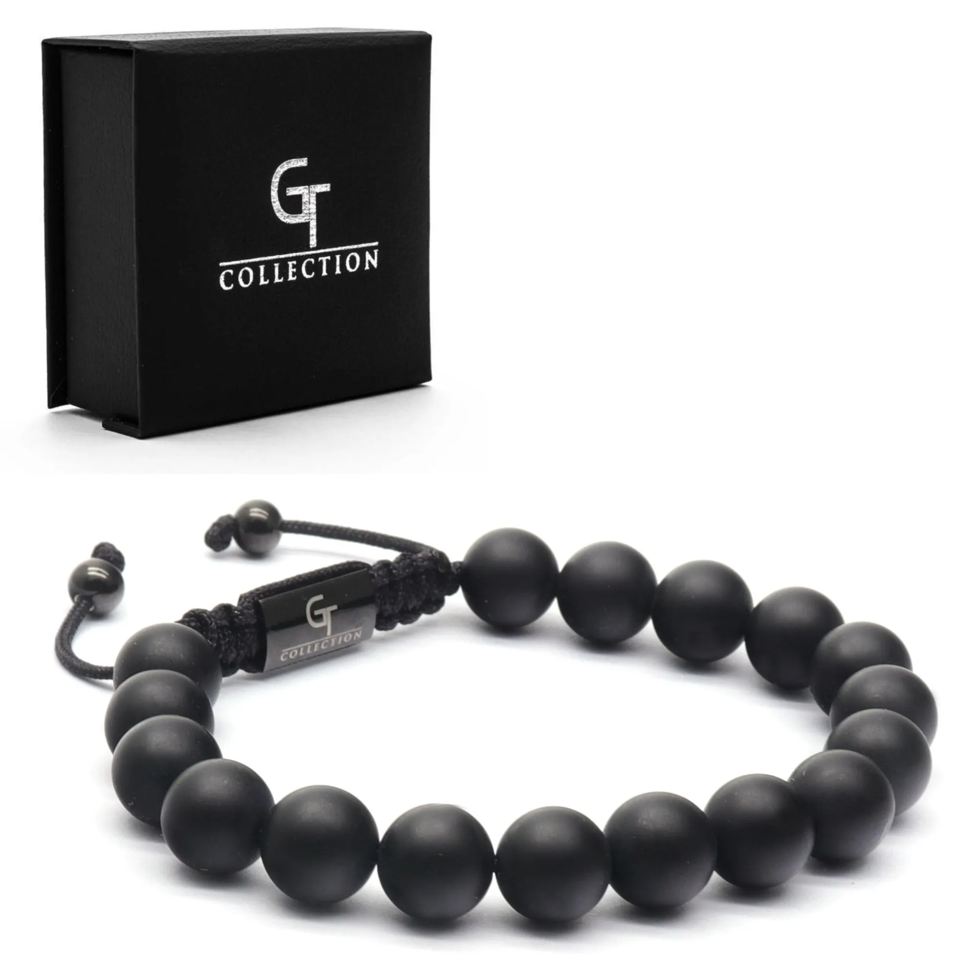 Men's MATTE ONYX Beaded Bracelet - One Size Fits All