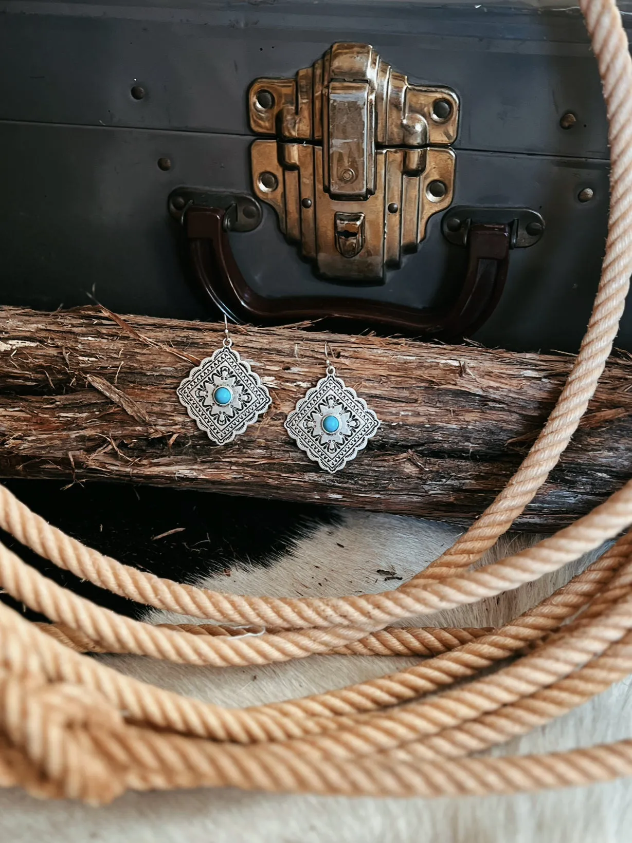Mosaic Western Concho Earrings