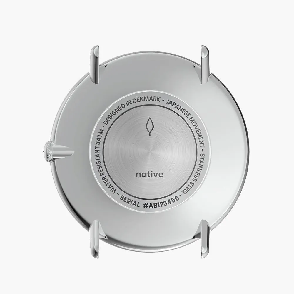Native | White Dial - Dark Brown Leather