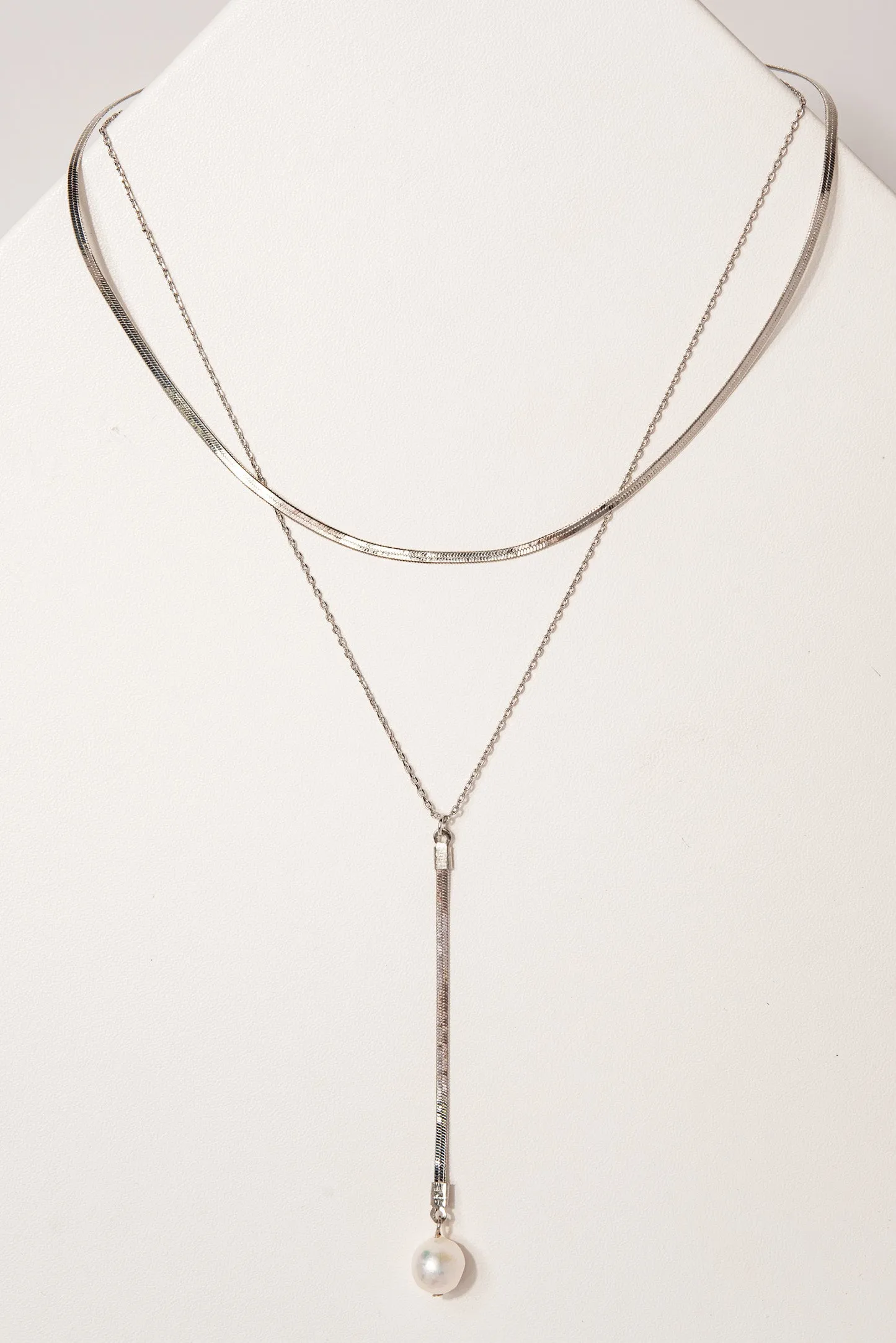 Neydin Fresh Water Pearl Necklace - Silver