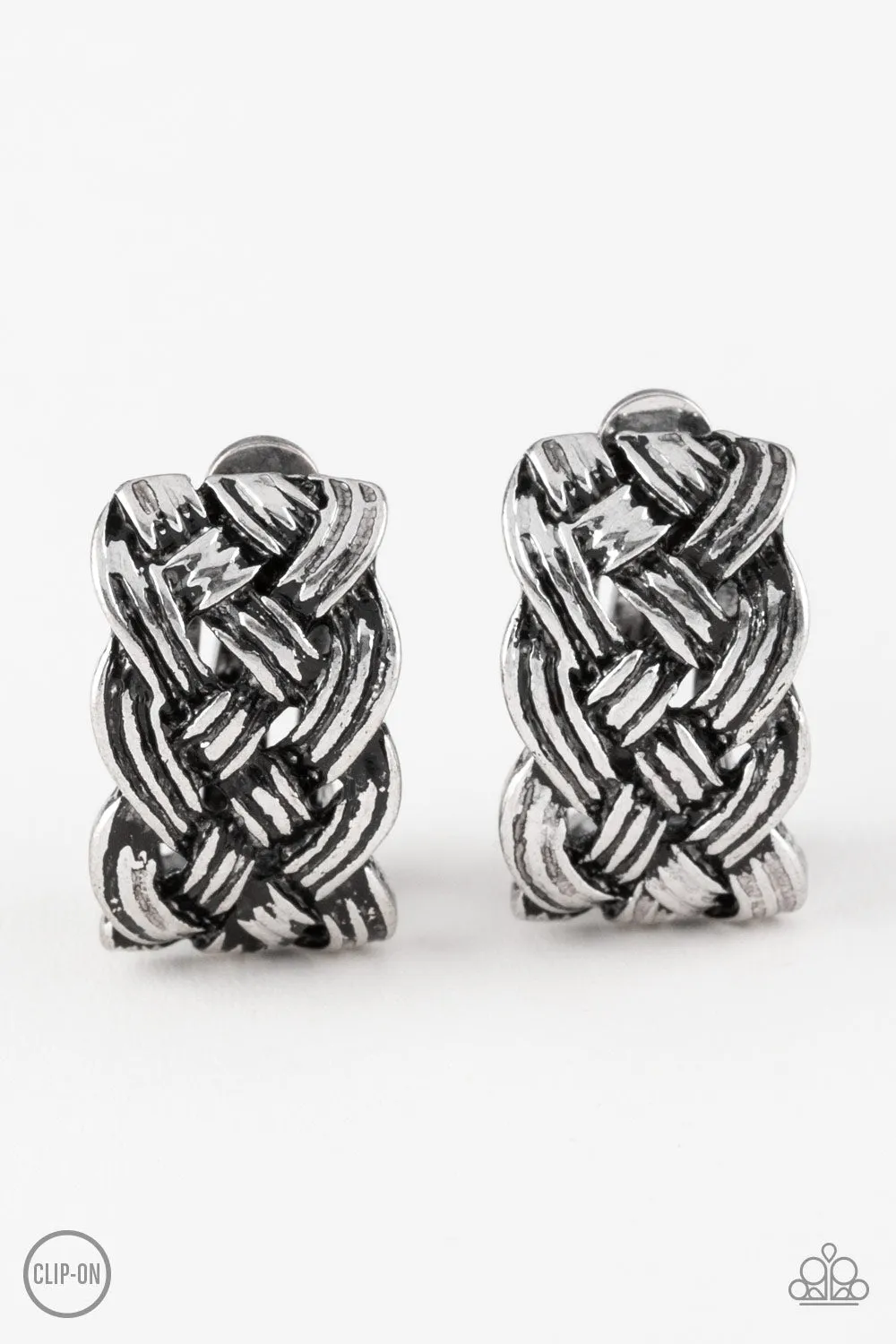 Paparazzi Earring ~ Urban Ulterior - Silver Clip-On Earring