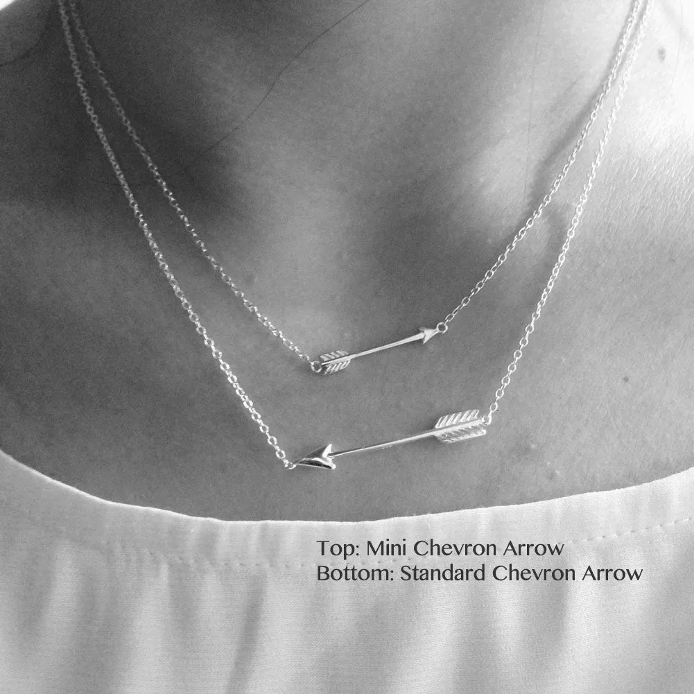 Rosy Horizontal Arrow Pendant Necklace 17 inch