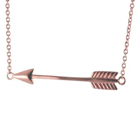 Rosy Horizontal Arrow Pendant Necklace 17 inch