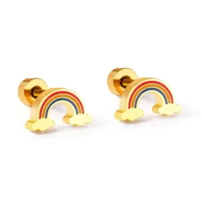 STAINLESS STEEL RAINBOW EARRINGS FOR GIRLS