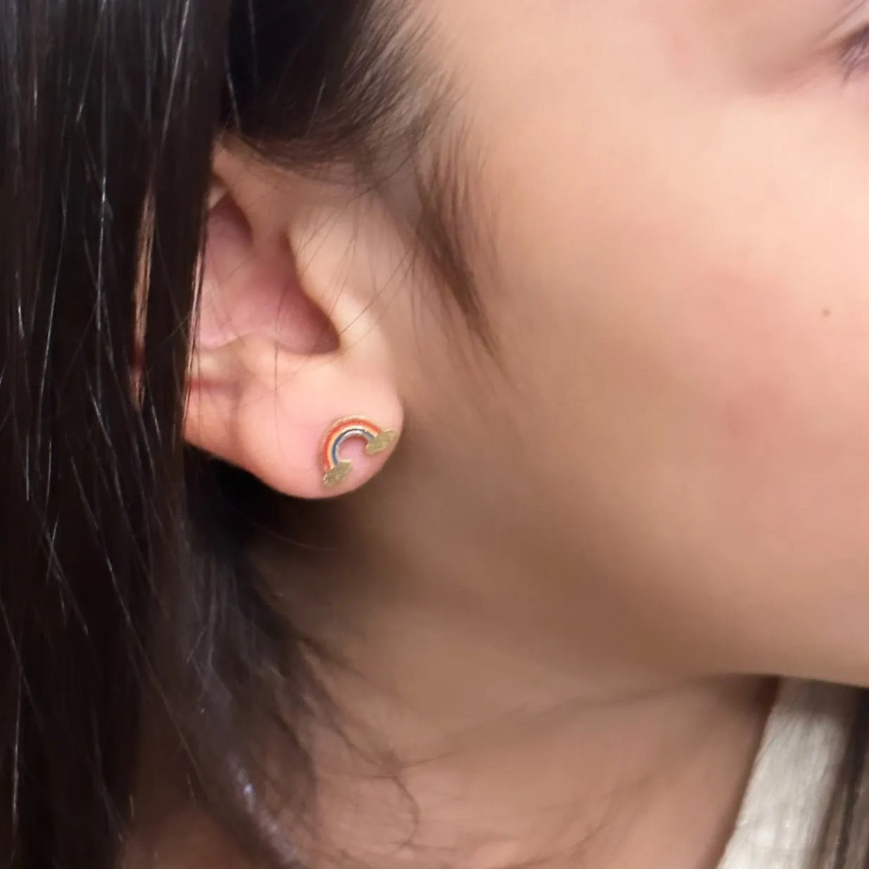 STAINLESS STEEL RAINBOW EARRINGS FOR GIRLS
