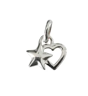 Sterling Silver Heart Star Necklace