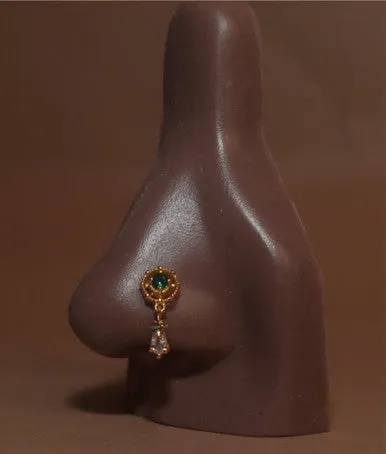 Unfazed Dangle Cz Nose Stud Piercing Jewelry