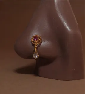 Unfazed Dangle Cz Nose Stud Piercing Jewelry